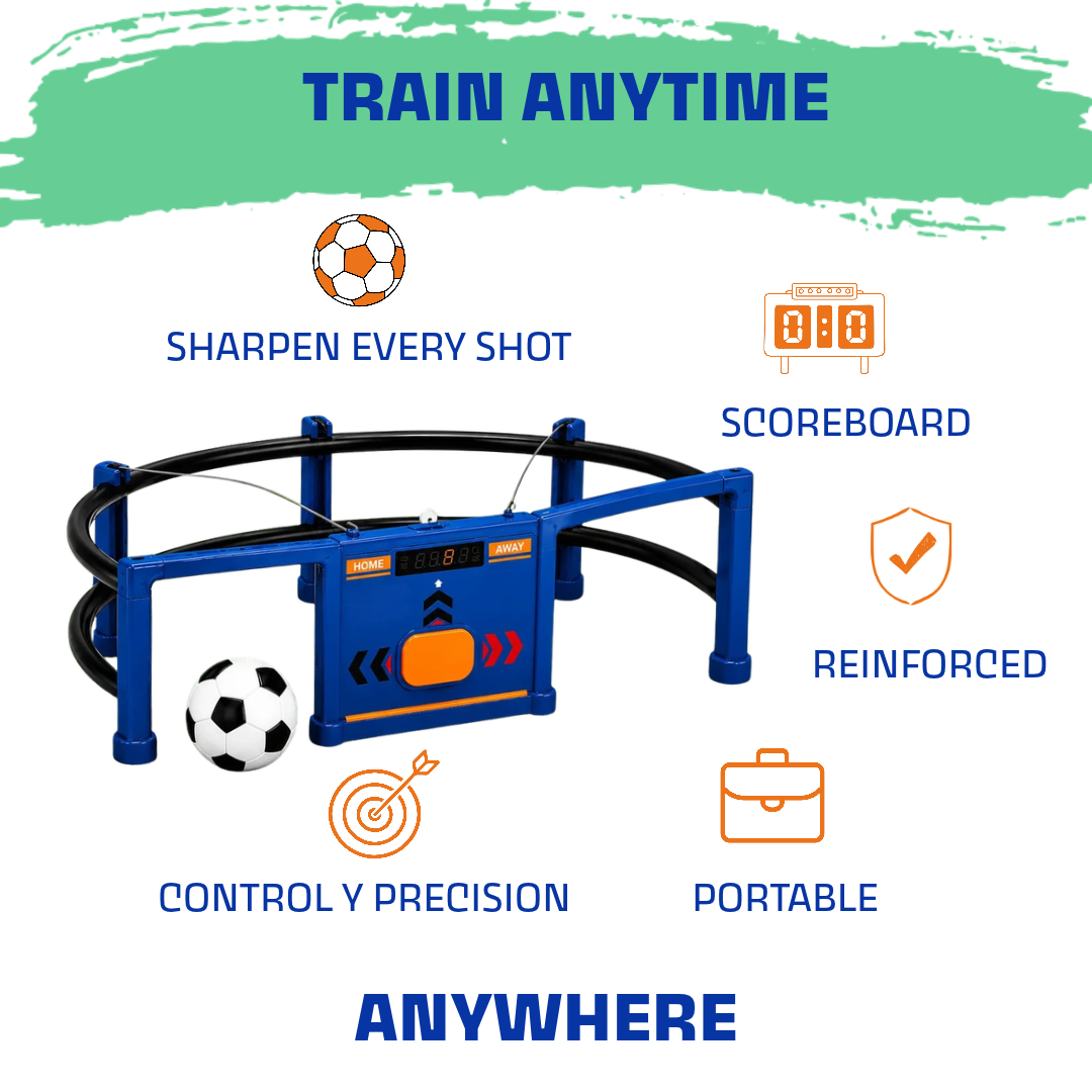 INTERACTIVE GOAL WITH CIRCULAR TRACK AND SCOREBOARD
